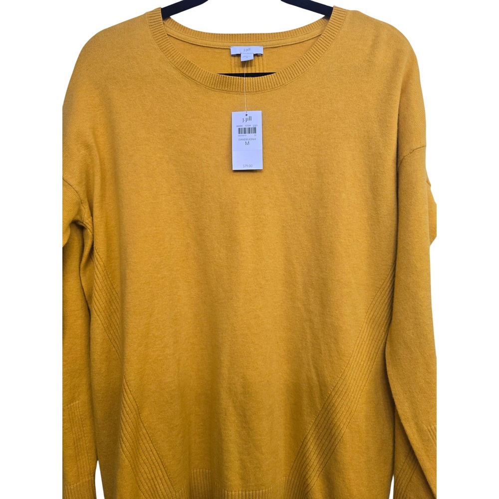 J.Jill NWT Dandelion Sweater Medium Mustard Yellow Cozy Minimalist Casual Preppy - Picture 4 of 7